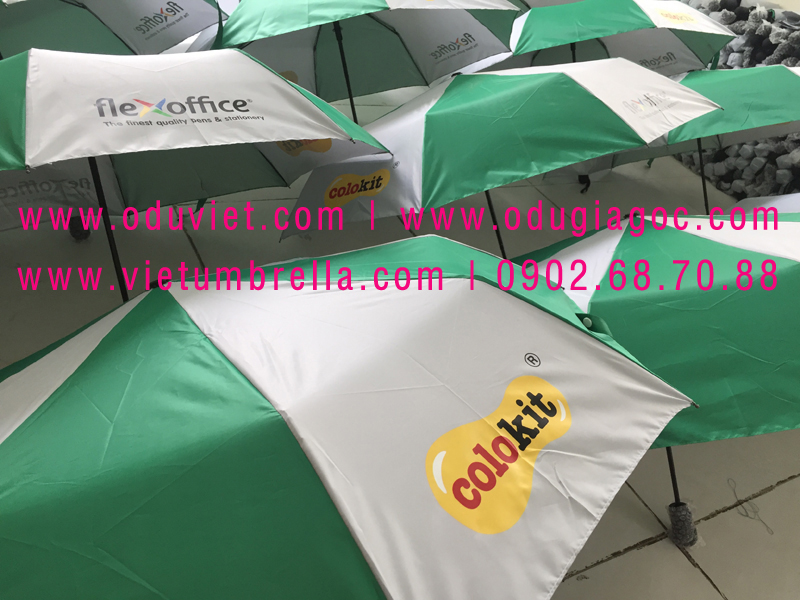 xưởng sản xuất ô dù cầm tay in logo quảng cáo